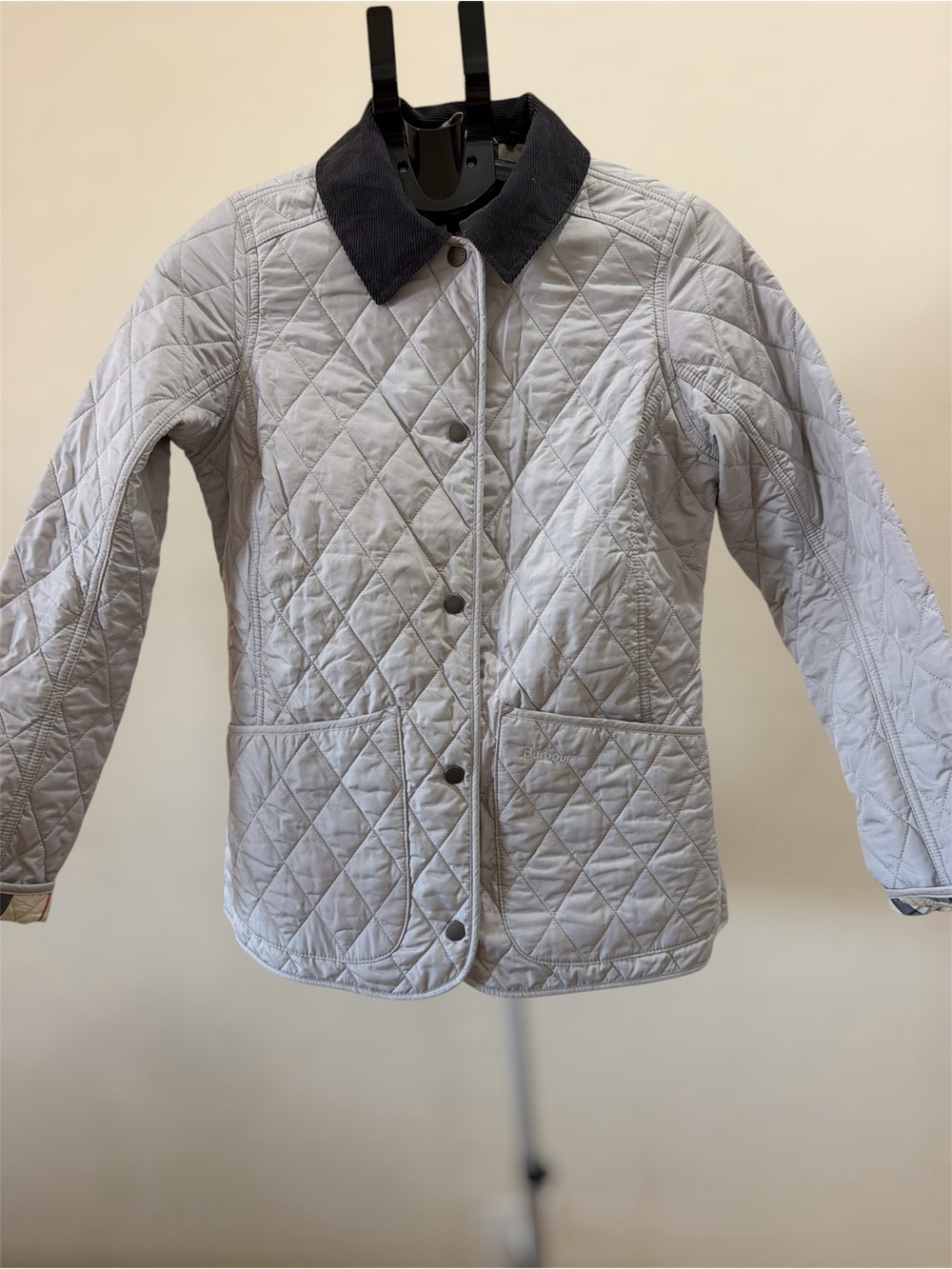 Barbour Summer Tartan Women’s Quilted Jacket US 4 UK 8 Corduroy Collar - Picture 9 of 10